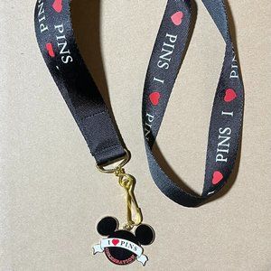 Disney Lanyard with Pin and Medallion ~ I Love Pins
